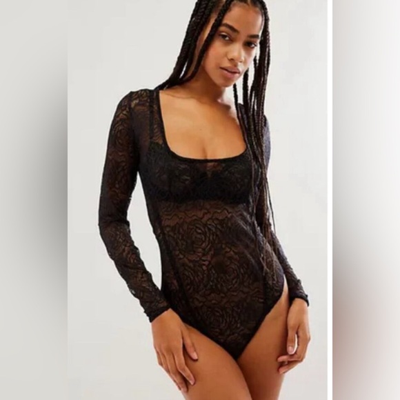 Free People In My Head Sheer Lace Bodysuit - Picture 2 of 3